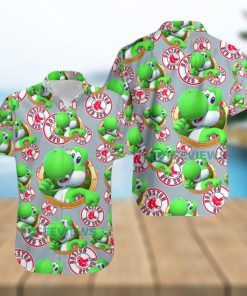 Yoshi Mario Boston Red Sox Grey Bulk Hawaiian Shirts