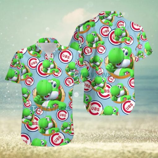 Yoshi Mario Chicago Cubs Light Bue Famous Hawaiian Shirts