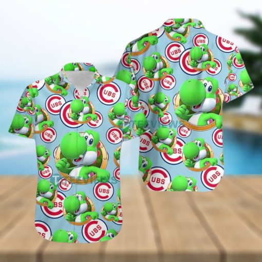 Yoshi Mario Chicago Cubs Light Bue Famous Hawaiian Shirts