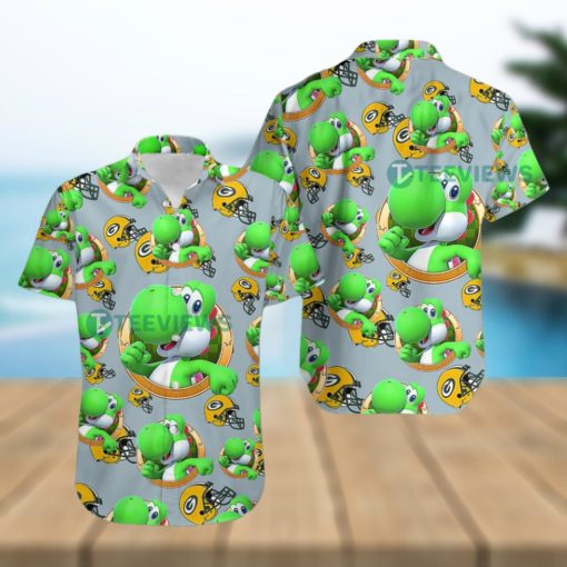 Yoshi Mario Green Bay Packers Nfl Grey Vintage Aloha Shirts