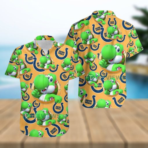 Yoshi Mario Indianapolis Colts Orange Mens Funny Hawaiian Shirts