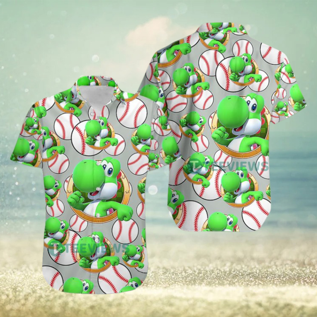 Yoshi Mario Los Angeles Dodgers Grey Tie Dye Hawaiian Shirt Yoshi Mario Los Angeles Dodgers Grey Tie Dye Hawaiian Shirt