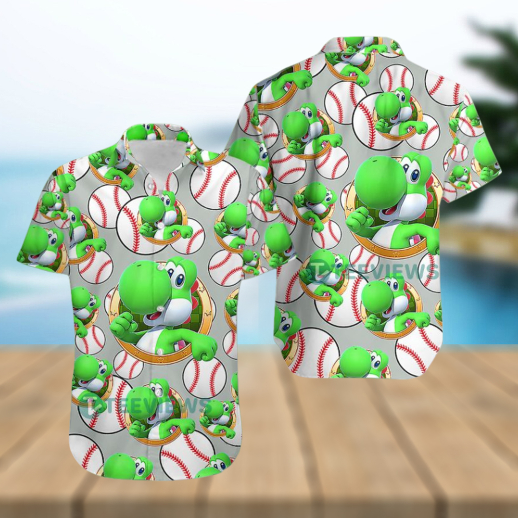 Yoshi Mario Los Angeles Dodgers Grey Tie Dye Hawaiian Shirt Yoshi Mario Los Angeles Dodgers Grey Tie Dye Hawaiian Shirt