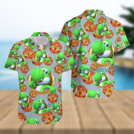 Yoshi Mario Manchester United Club Grey Classy Hawaiian Shirts