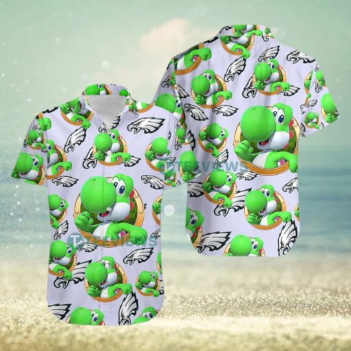 Yoshi Mario Philadelphia Eagles Light Purple Classy Hawaiian Shirts