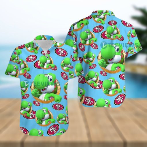 Yoshi Mario San Francisco 49Ers Blue Famous Hawaiian Shirts