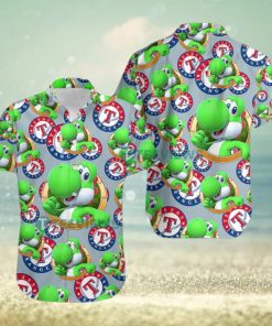 Yoshi Mario Texas Rangers Grey Top Gun Hawaiian Shirt