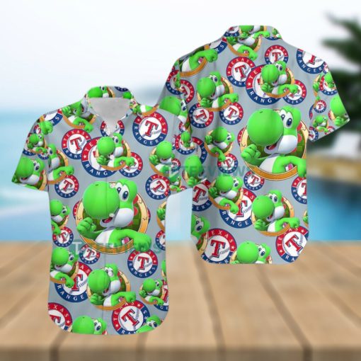 Yoshi Mario Texas Rangers Grey Top Gun Hawaiian Shirt