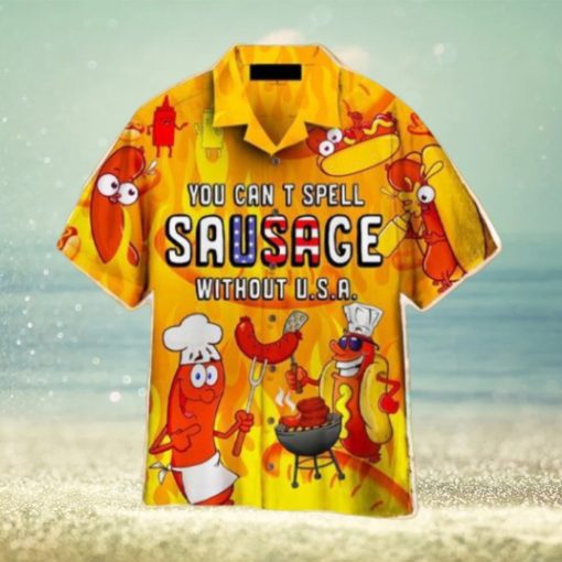 You Cant Spell Sausage Without USA Hawaiian Shirt Aloha For Men And Women