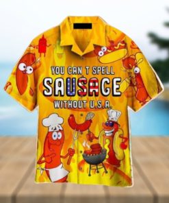 You Cant Spell Sausage Without USA Hawaiian Shirt Aloha For Men And Women