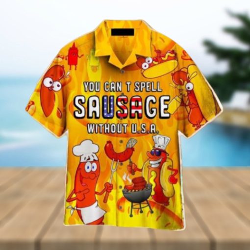 You Cant Spell Sausage Without USA Hawaiian Shirt Aloha For Men And Women