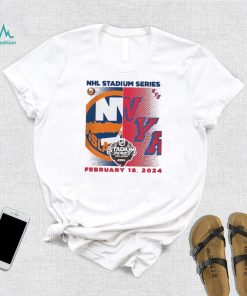 Youth New York Islanders vs. New York Rangers Heather Gray 2024 NHL Stadium Series Matchup T Shirt
