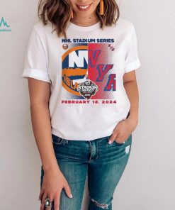 Youth New York Islanders vs. New York Rangers Heather Gray 2024 NHL Stadium Series Matchup T Shirt