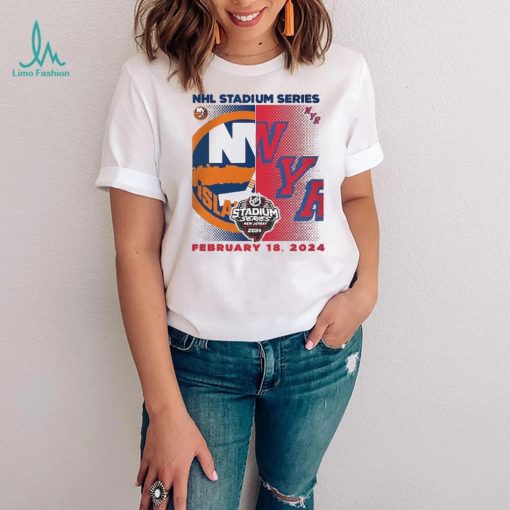 Youth New York Islanders vs. New York Rangers Heather Gray 2024 NHL Stadium Series Matchup T Shirt