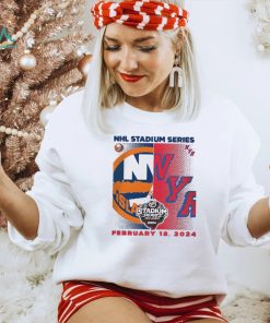 Youth New York Islanders vs. New York Rangers Heather Gray 2024 NHL Stadium Series Matchup T Shirt