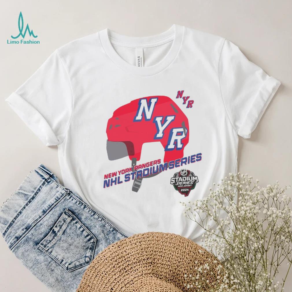 Youth New York Rangers White 2024 NHL Stadium Series Helmet Logo T Shirt Youth New York Rangers White 2024 NHL Stadium Series Helmet Logo T Shirt