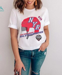 Youth New York Rangers White 2024 NHL Stadium Series Helmet Logo T Shirt