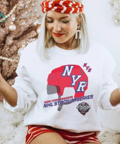 Youth New York Rangers White 2024 NHL Stadium Series Helmet Logo T Shirt