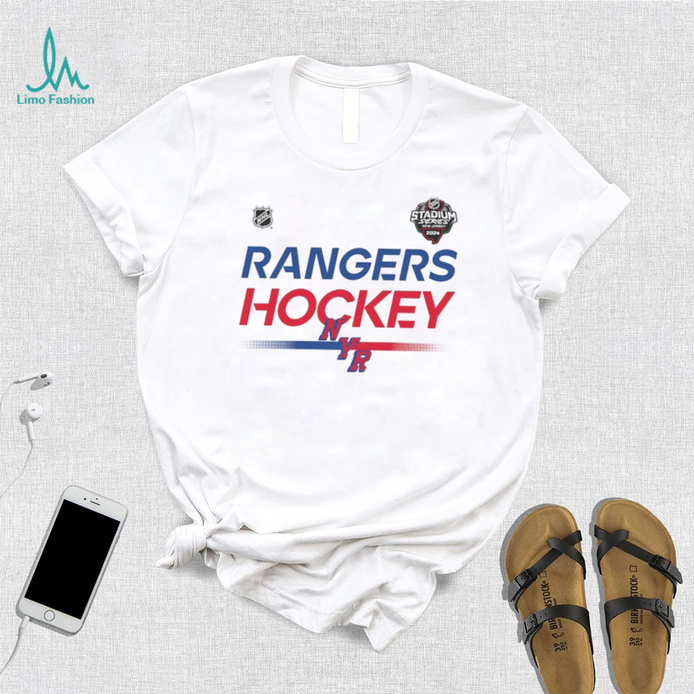 Youth New York Rangers White 2024 NHL Stadium Series Locker Room T Shirt Youth New York Rangers White 2024 NHL Stadium Series Locker Room T Shirt