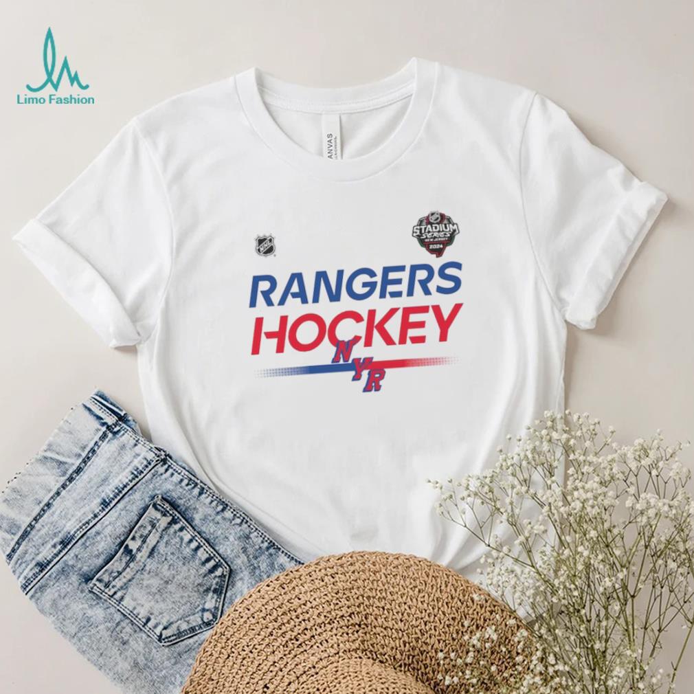 Youth New York Rangers White 2024 NHL Stadium Series Locker Room T Shirt Youth New York Rangers White 2024 NHL Stadium Series Locker Room T Shirt
