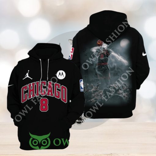 Zach LaVine Chicago Bulls 8 Black printed Hoodie 3D