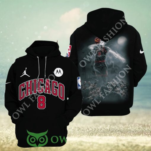 Zach LaVine Chicago Bulls 8 Black printed Hoodie 3D