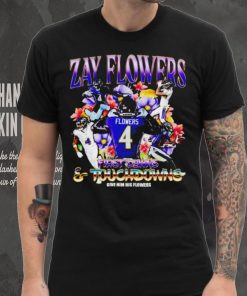 Zay Flowers Baltimore Ravens first downs and touchdowns give him flowers vintage shirt
