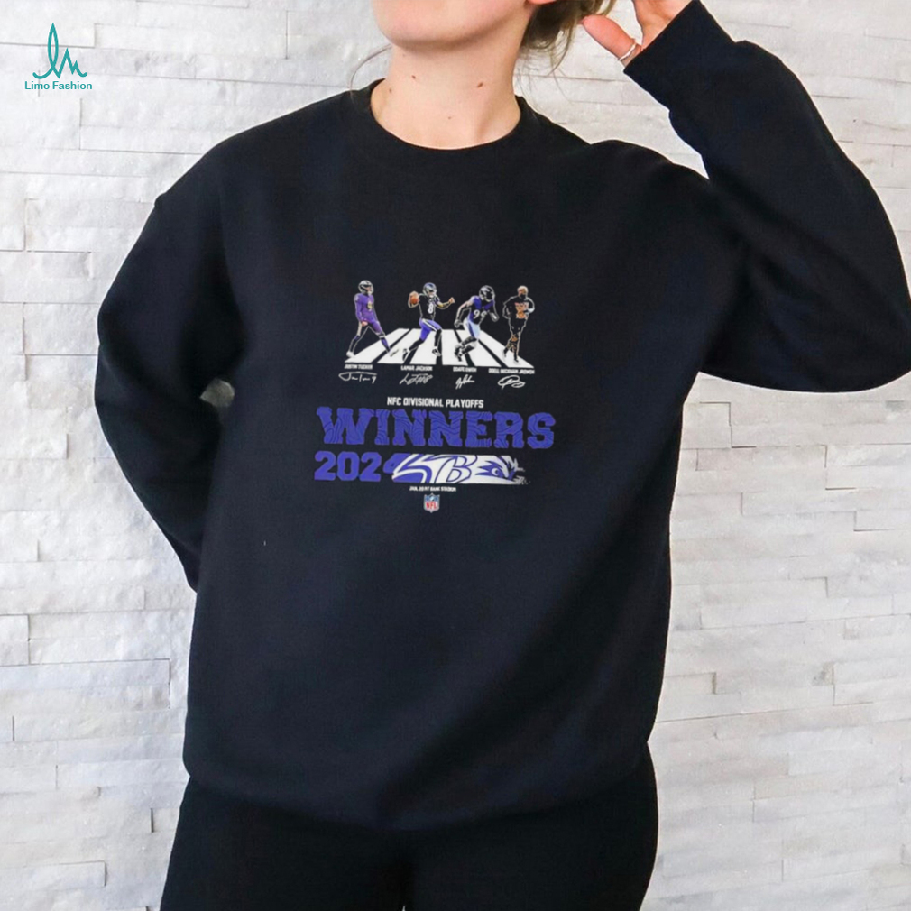 baltimore Ravens Is Winners 2023 2024 AFC Divisional Playoffs Jan 20 2024 Levi’s Stadium Team Members NFL Logo Abbey Road Signatures T Shirt baltimore Ravens Is Winners 2023 2024 AFC Divisional Playoffs Jan 20 2024 Levi’s Stadium Team Members NFL Logo Abbey Road Signatures T Shirt