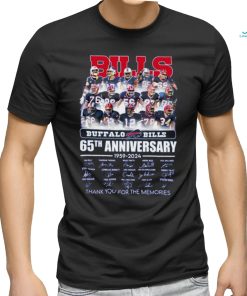 buffalo bills 65th anniversary 1959 2024 name signature thank you for the memories shirt