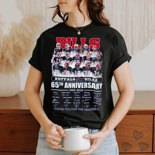 buffalo bills 65th anniversary 1959 2024 name signature thank you for the memories shirt