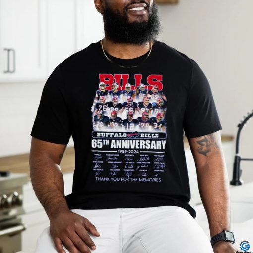 buffalo bills 65th anniversary 1959 2024 name signature thank you for the memories shirt