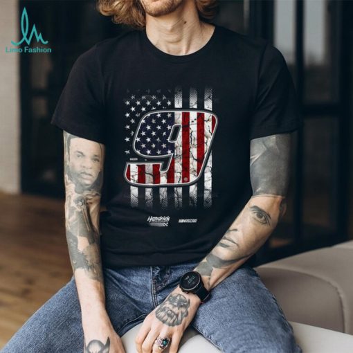 chase Elliott 2024 Patriotic Flag #9 Charcoal T Shirt