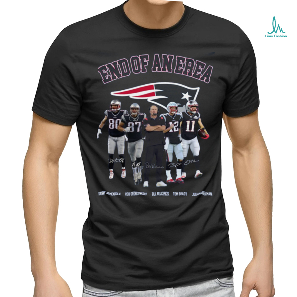 end of an erea New England Patriots logo team player signature shirt end of an erea New England Patriots logo team player signature shirt