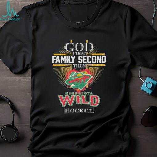 god first family second then minnesota wild hockey 2024 shirt