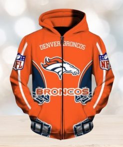 nfl football denver broncos custom with zipper jacket pullover hoodies print full