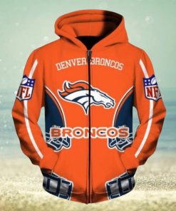 nfl football denver broncos custom with zipper jacket pullover hoodies print full