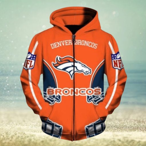 nfl football denver broncos custom with zipper jacket pullover hoodies print full