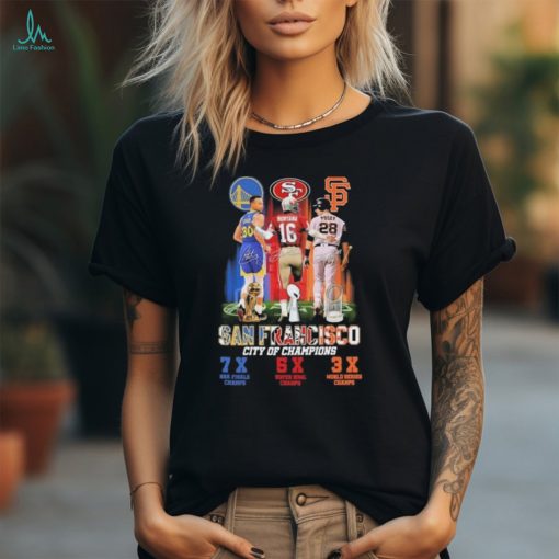 san francisco city of champions golden state warriors 49ers giants players signa t shirt