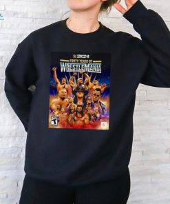 wWE 2K24 Forty Years Of Wrestlemania Edition All Legends Icons Superstar Game Cover Poster Shirt