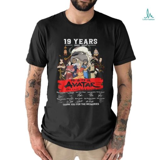 19 Years 2005 – 2024 Avatar The Last Airbender Thank You For The Memories T Shirt