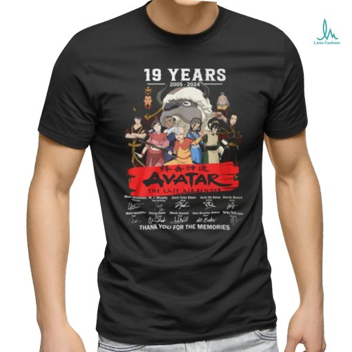19 Years 2005 – 2024 Avatar The Last Airbender Thank You For The Memories T Shirt