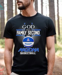 2024 God first family second then Arizona basketball shirt