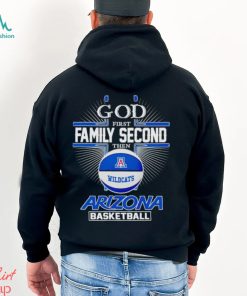 2024 God first family second then Arizona basketball shirt