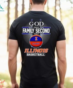 2024 God first family second then Illinois basketball shirt