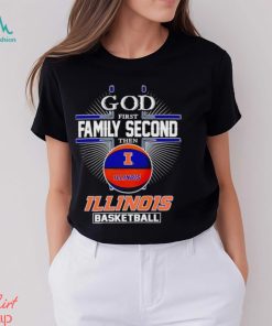 2024 God first family second then Illinois basketball shirt