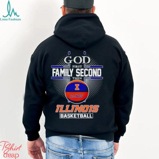 2024 God first family second then Illinois basketball shirt