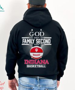 2024 God first family second then Indiana basketball shirt