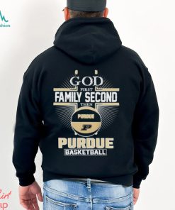 2024 God first family second then Purdue basketball shirt