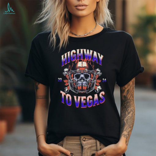 2024 Las Vegas Super Bowl t shirt.The Highway to VegasCelebrating The Game of The year shirt