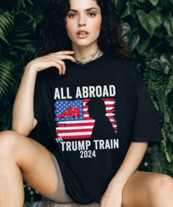 All aboard the Trump train 2024 USA flag T shirt